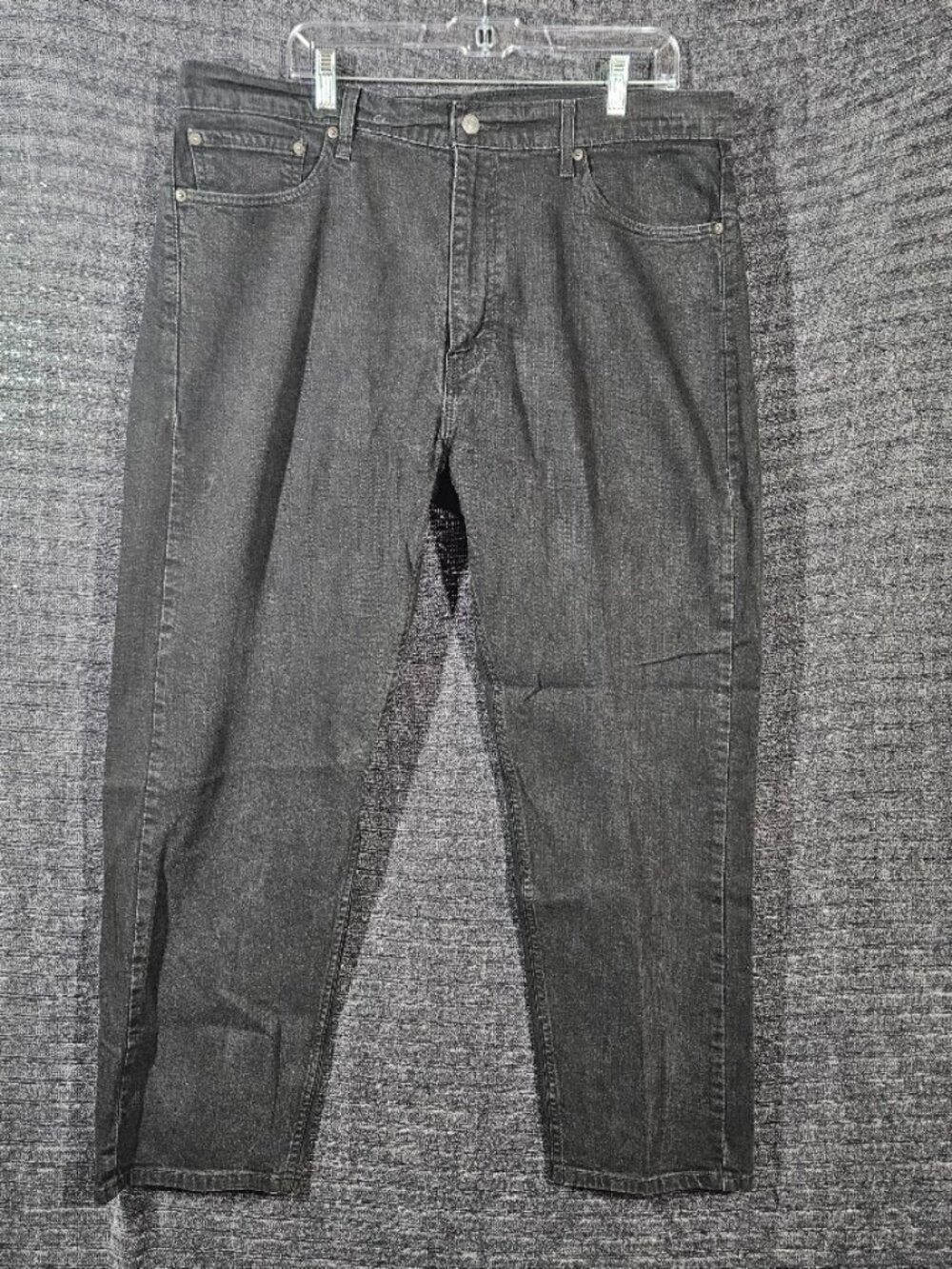 Mens Levis 505 Regular Fit Black Jeans Size 40x30 Solid Denim